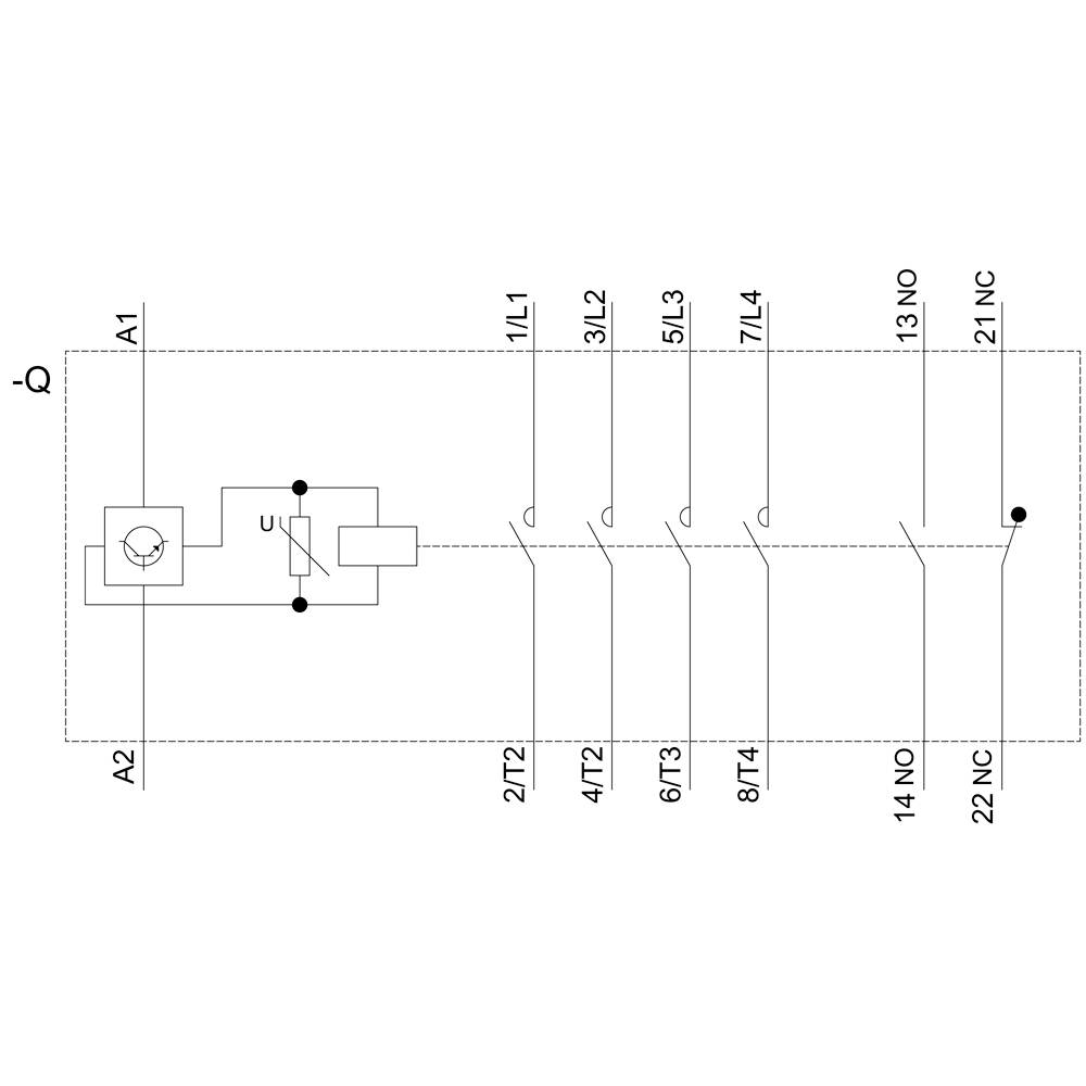 Siemens 3RT2346-1NP30 Schütz 1 Schließer, 1 Öffner 690V mit Varistor 1St.