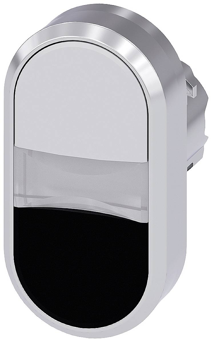 Weiße Sensorleuchte mit ovalem Design und schwarzem Detail unten. Verwendet für automatische Beleuchtung.