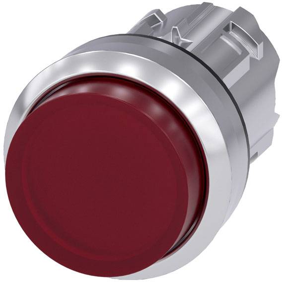 Roter Notfallknopf auf metallischer Halterung, zur schnellen Deaktivierung von Maschinen im Notfall.