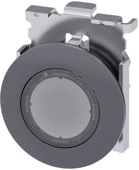 Ein rundes, silbernes Bauteil mit grauem Mittelteil und metallischer Umrandung. Möglicherweise Teil eines technischen Geräts.