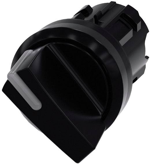 Ein schwarzer Schalter mit geriffeltem Griff, geeignet für elektronische Geräte, in einer schrägen Ansicht dargestellt.