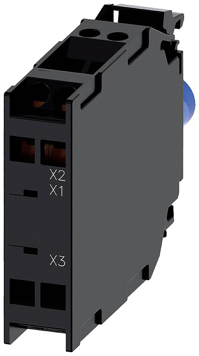 Dreipoliges, schwarzes elektrisches Modul mit Markierungen 'X1', 'X2', 'X3' auf der Vorderseite. Geeignet für industrielle Anwendungen.