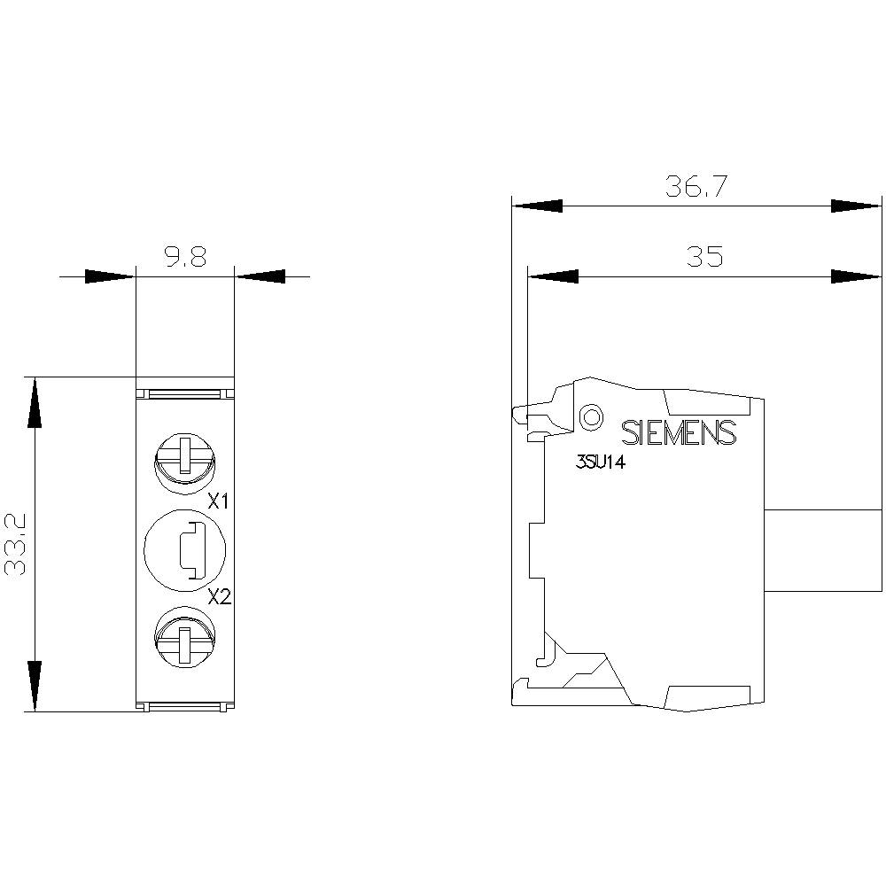 Siemens 3SU1401-2BG00-1AA0 LED-Modul Bernstein 24V DC/AC 1St.