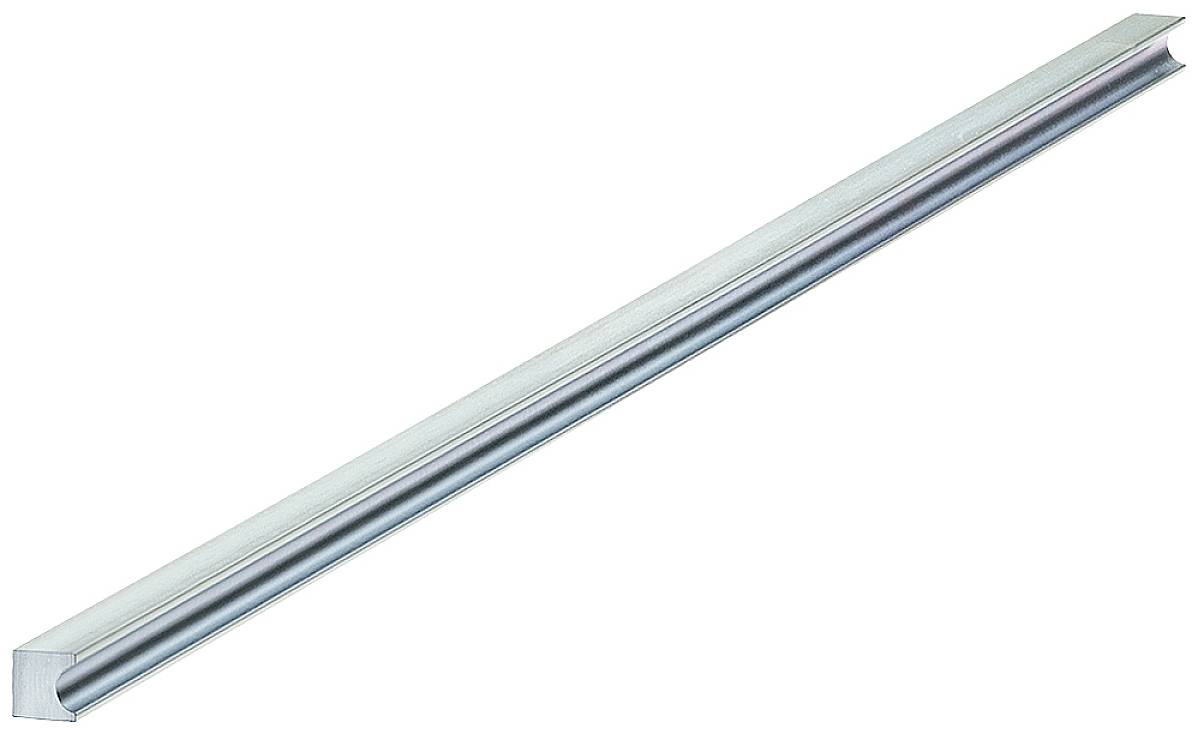 Langes, silbernes, metallisches U-Profil.
