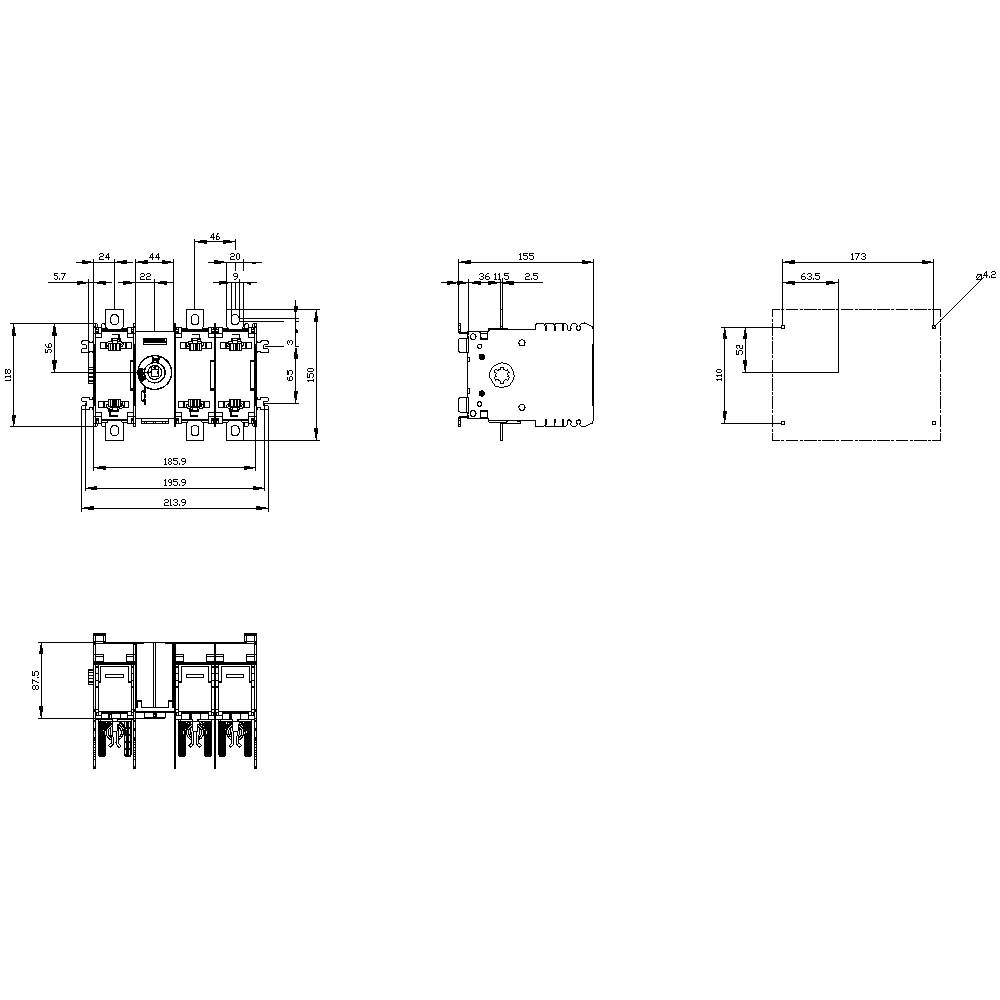 Siemens 3KF23120MF51 Lasttrennschalter Sicherungsgröße = 00 125A 690 V/AC 1St.