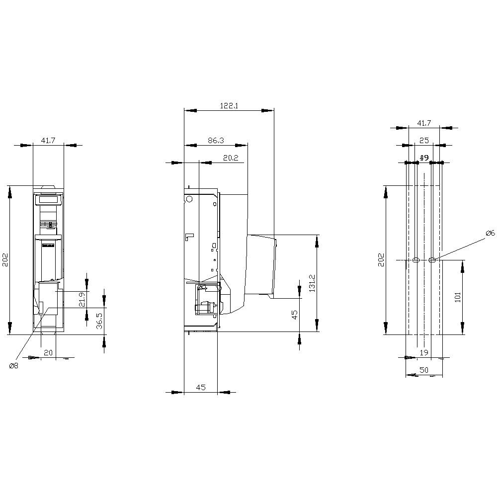 Siemens 3NP11311CA14 Sicherungslasttrennschalter Sicherungsgröße = 00 160A 240 V/AC, 120 V/DC 1St.