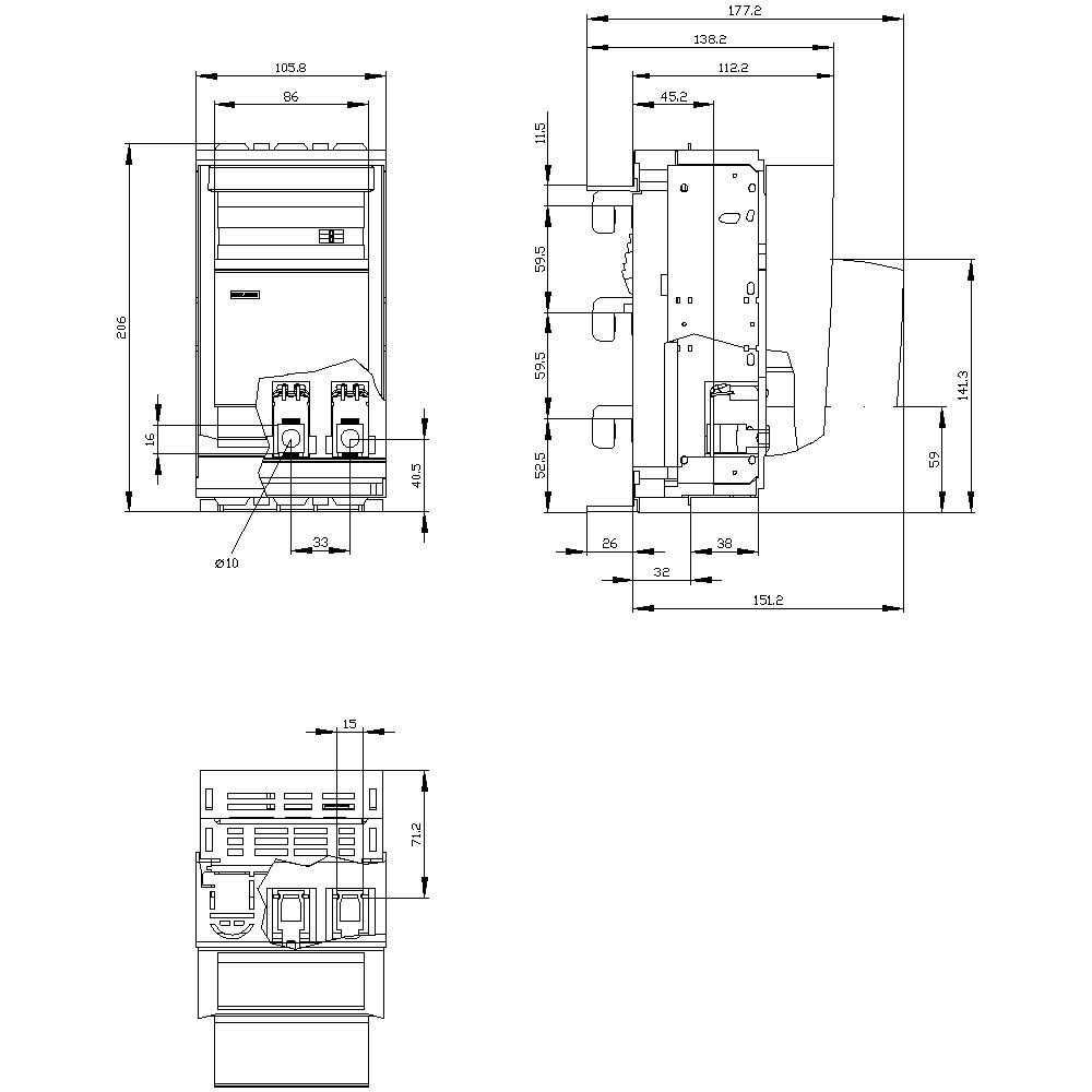 Siemens 3NP11331BC24 Sicherungslasttrennschalter Sicherungsgröße = 00 160A 690 V/AC 1St.