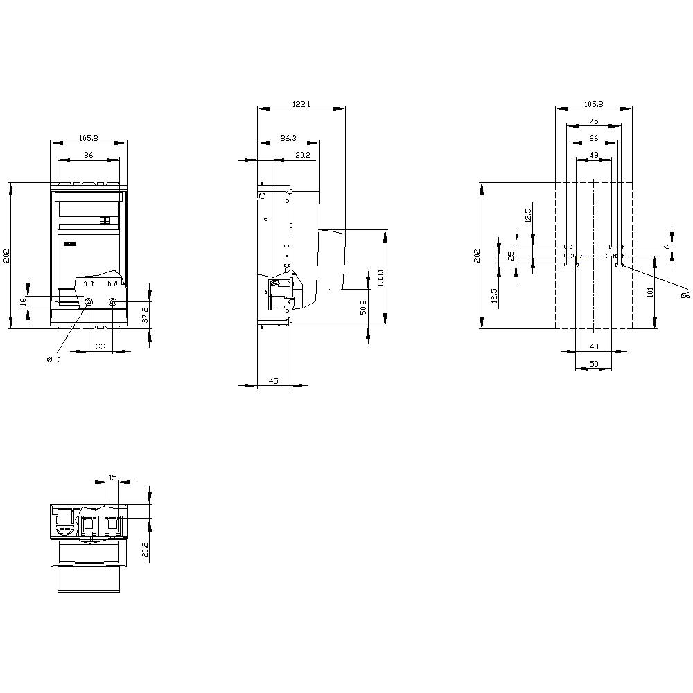 Siemens 3NP11331CA24 Sicherungslasttrennschalter Sicherungsgröße = 00 160A 690 V/AC 1St.