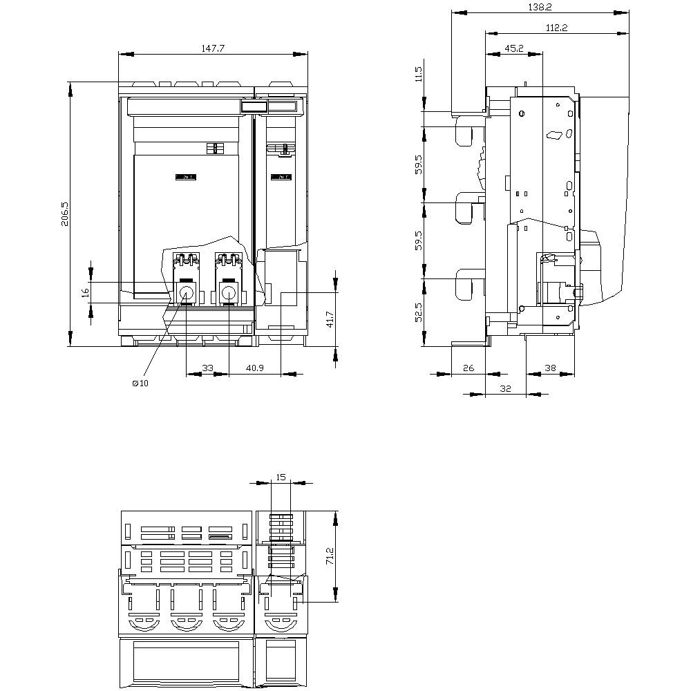 Siemens 3NP11341BC20 Sicherungslasttrennschalter Sicherungsgröße = 00 160A 690 V/AC, 440 V/DC 1St.