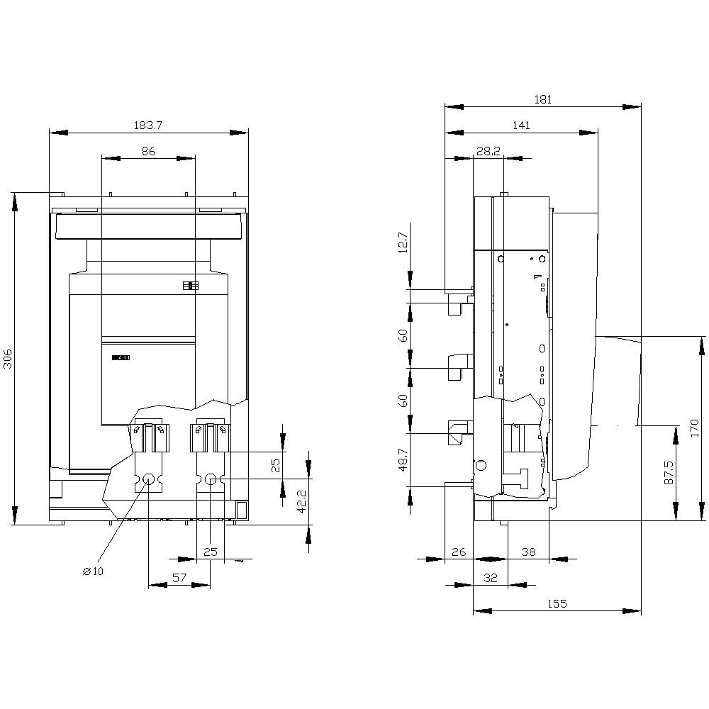 Siemens 3NP11431BC14 Sicherungslasttrennschalter Sicherungsgröße = 1 250A 690 V/AC 1St.