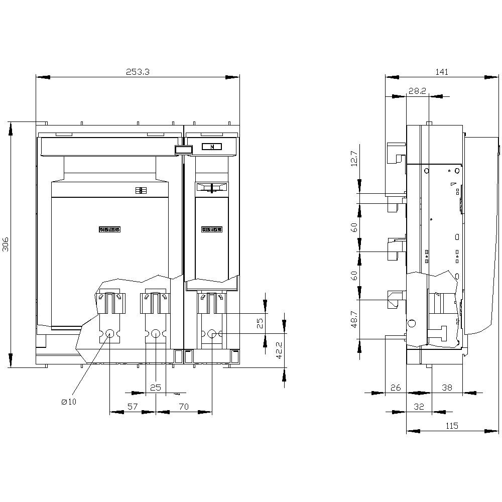 Siemens 3NP11441BC10 Sicherungslasttrennschalter Sicherungsgröße = 1 250A 690 V/AC, 440 V/DC 1St.