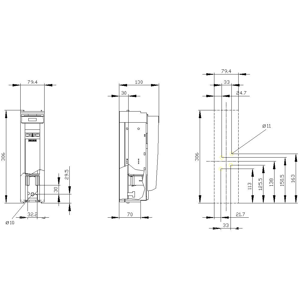 Siemens 3NP11511DA10 Sicherungslasttrennschalter Sicherungsgröße = 2 400A 240 V/AC, 120 V/DC 1St.