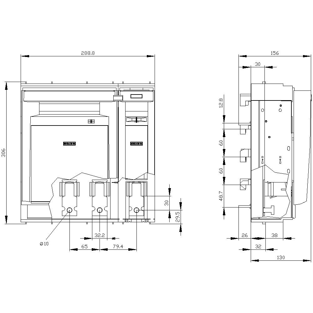 Siemens 3NP11541BC10 Sicherungslasttrennschalter Sicherungsgröße = 2 400A 690 V/AC, 440 V/DC 1St.