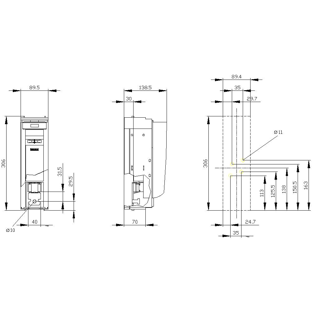 Siemens 3NP11611DA10 Sicherungslasttrennschalter Sicherungsgröße = 3 630A 240 V/AC, 120 V/DC 1St.