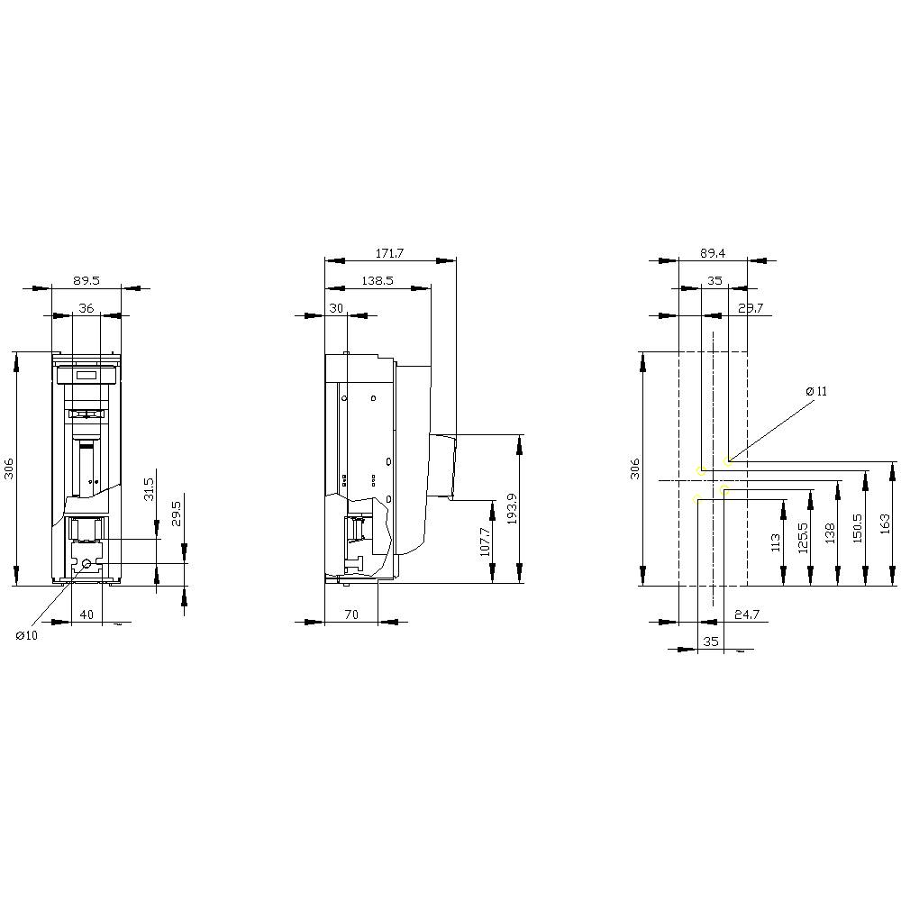 Siemens 3NP11611DA14 Sicherungslasttrennschalter Sicherungsgröße = 3 630A 240 V/AC, 120 V/DC 1St.