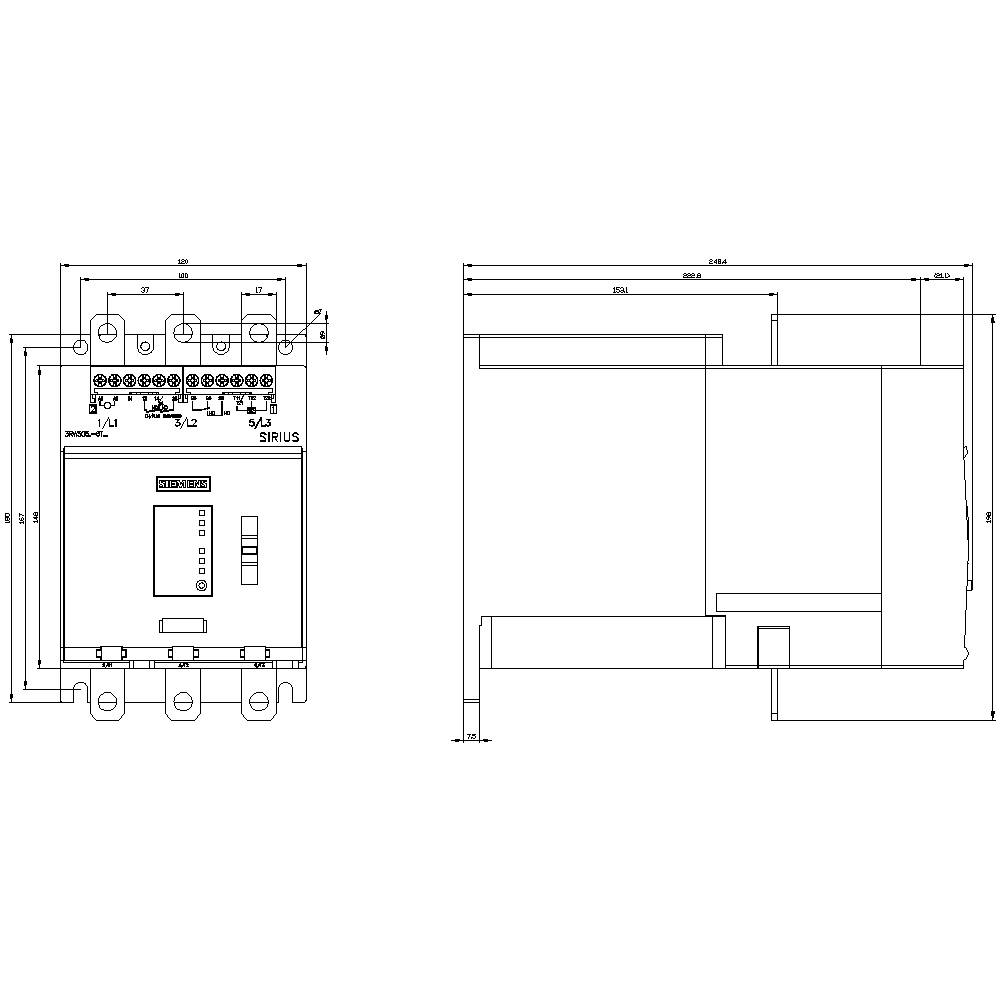 Siemens 3RW5056-6TB04 3RW50566TB04 Sanftstarter Motorleistung bei 400V 90kW Motorleistung bei 230V 45kW 200 V, 480V Nennstrom 171A