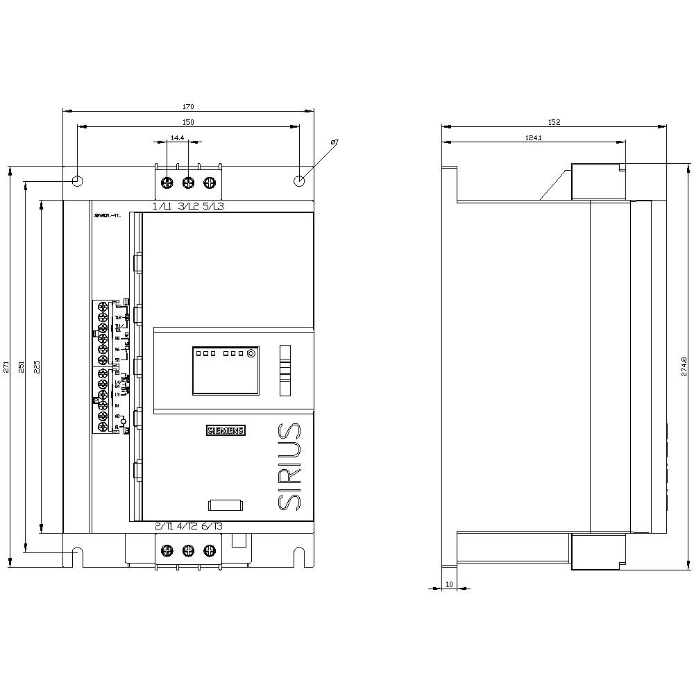 Siemens 3RW5213-1TC05 3RW52131TC05 Sanftstarter Motorleistung bei 400V 5.5kW Motorleistung bei 230V 3kW 200 V, 600V Nennstrom 13A