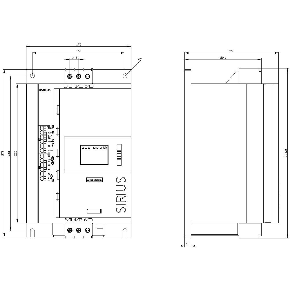 Siemens 3RW5214-3TC14 3RW52143TC14 Sanftstarter Motorleistung bei 400V 7.5kW Motorleistung bei 230V 4kW 200 V, 480V Nennstrom 18A