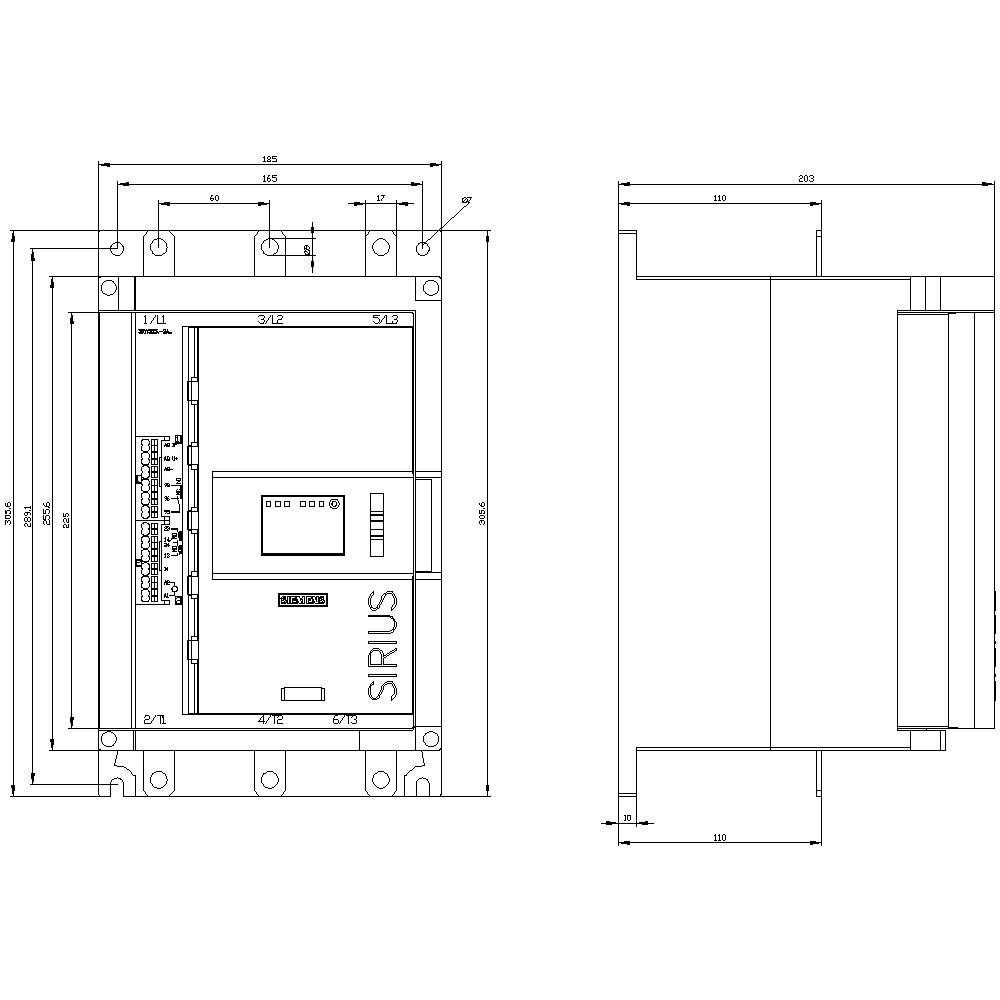 Siemens 3RW5234-2AC04 3RW52342AC04 Sanftstarter Motorleistung bei 400V 55kW Motorleistung bei 230V 30kW 200 V, 480V Nennstrom 113A