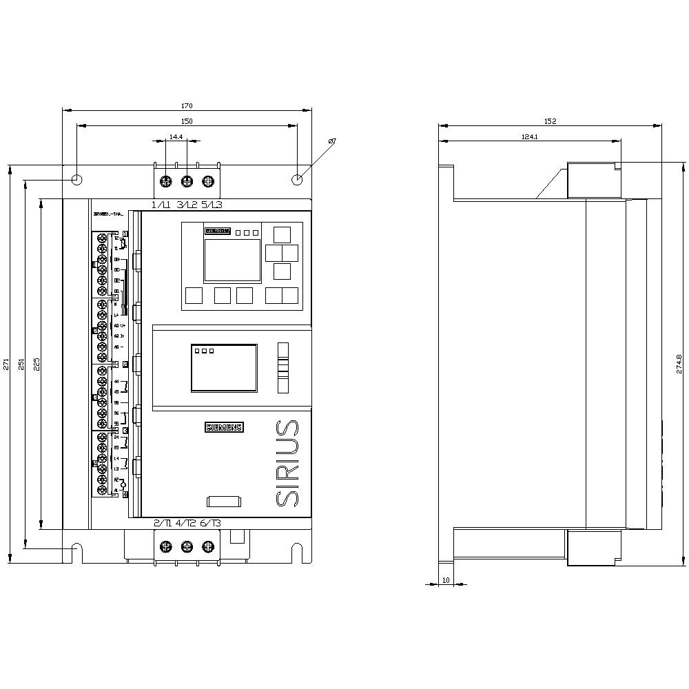 Siemens 3RW5513-1HA05 3RW55131HA05 Sanftstarter Motorleistung bei 400V 5.5kW Motorleistung bei 230V 3kW 200 V, 600V Nennstrom 13A