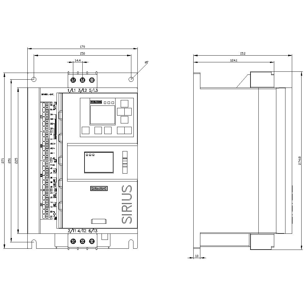 Siemens 3RW5517-3HF14 3RW55173HF14 Sanftstarter Motorleistung bei 400V 18.5kW Motorleistung bei 230V 11kW 200 V, 480V Nennstrom
