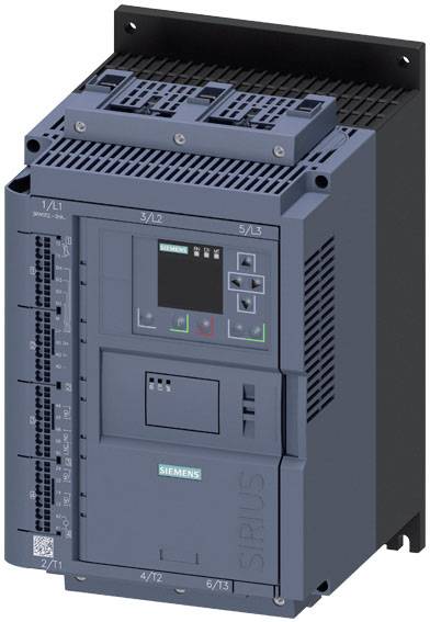 Ein elektronisches Gerät von Siemens, wahrscheinlich ein Schaltgerät oder eine Steuerungseinheit, mit digitalem Display und Bedienelementen.
