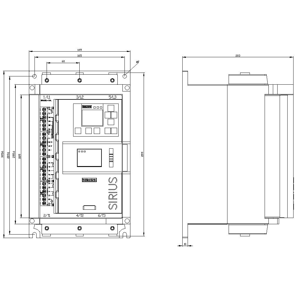 Siemens 3RW5525-1HA06 3RW55251HA06 Sanftstarter Motorleistung bei 400V 30kW Motorleistung bei 230V 18.5kW 200 V, 690V Nennstrom