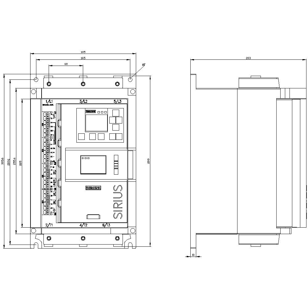 Siemens 3RW5526-3HF04 3RW55263HF04 Sanftstarter Motorleistung bei 400V 37kW Motorleistung bei 230V 22kW 200 V, 480V Nennstrom 77A