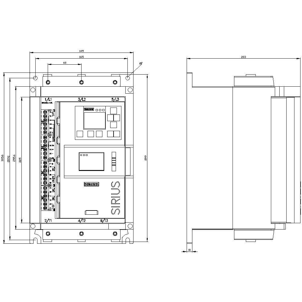 Siemens 3RW5527-1HF14 3RW55271HF14 Sanftstarter Motorleistung bei 400V 45kW Motorleistung bei 230V 22kW 200 V, 480V Nennstrom 93A