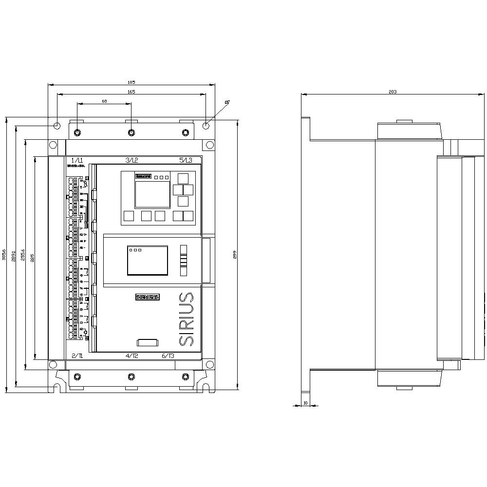 Siemens 3RW5527-3HA16 3RW55273HA16 Sanftstarter Motorleistung bei 400V 45kW Motorleistung bei 230V 22kW 200 V, 690V Nennstrom 93A