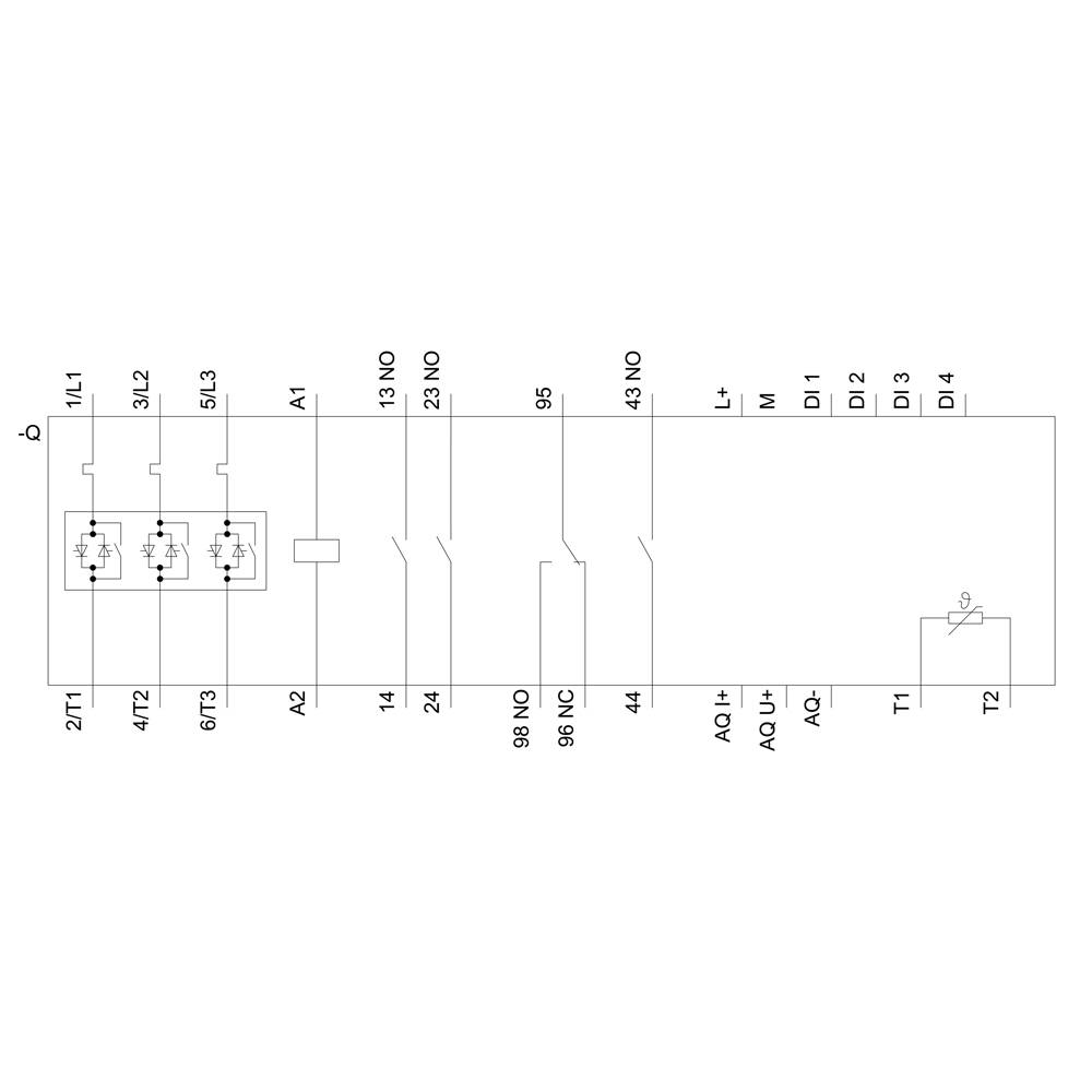 Schematische Darstellung eines elektrischen Schaltplans mit Schaltern, Relais und Verbindungen. Enthält Komponentenbezeichnungen und Anschlusspunkte.