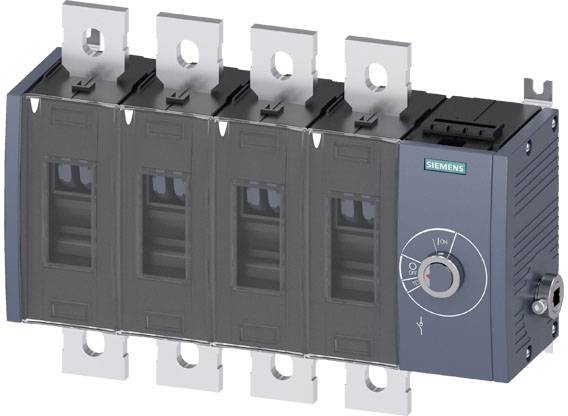 Ein vierpoliger Leistungsschalter von Siemens mit Kippschalter für die Steuerung elektrischer Stromkreise.