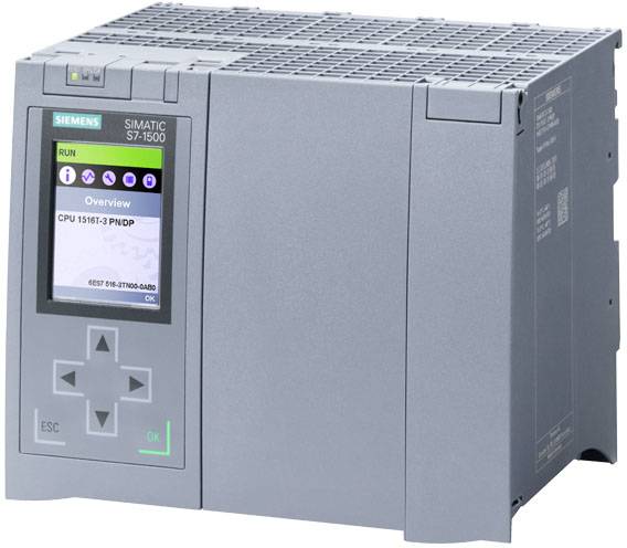 Programmierbare Logiksteuerung (PLC) Siemens Simatic S7-1500 mit Displayanzeige und Bedienfeld, verwendet zur Automatisierung.