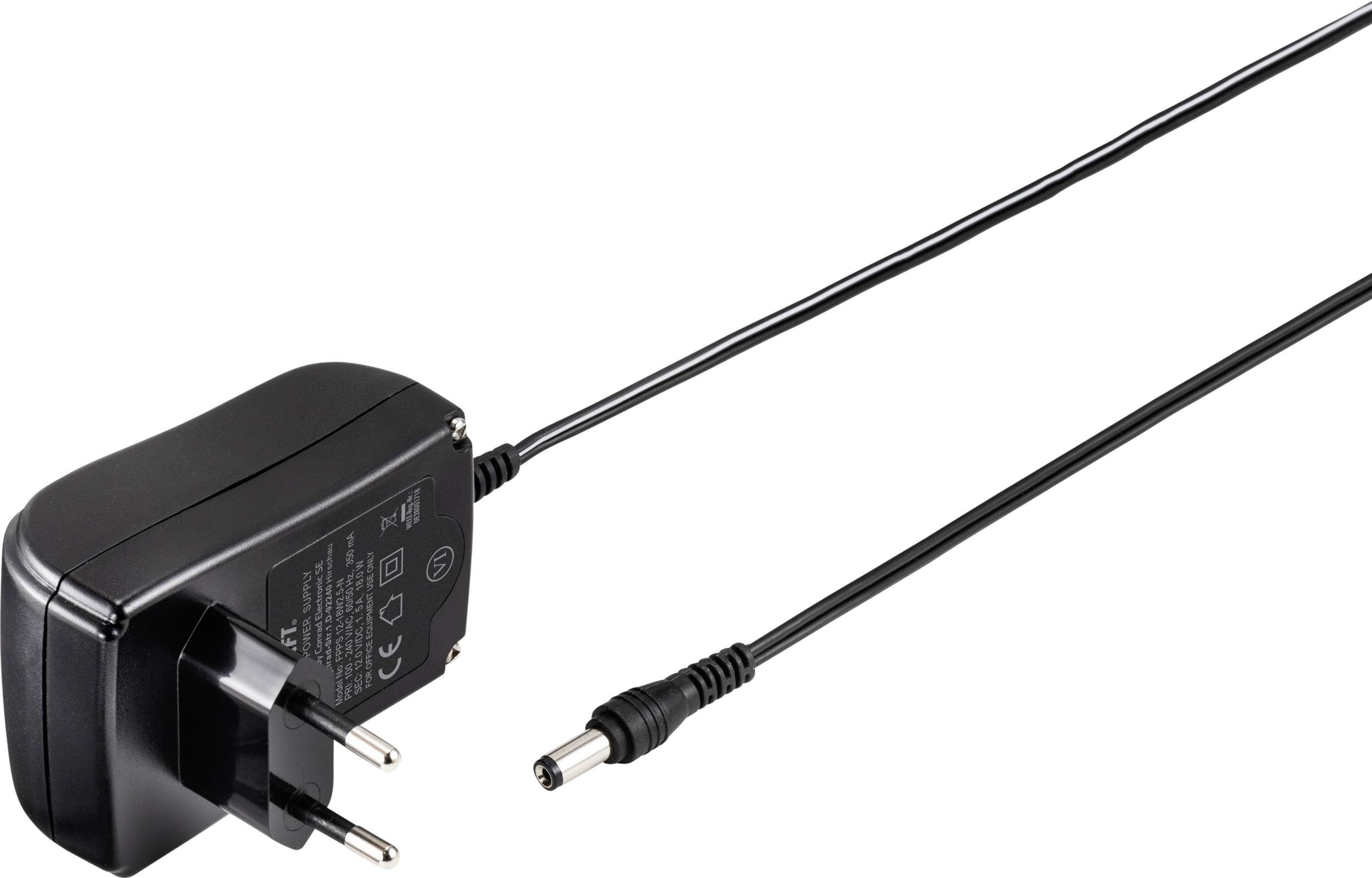 VOLTCRAFT FPPS 12-18W2.5-N Steckernetzteil, Festspannung 12 V/DC 1.5A 18W