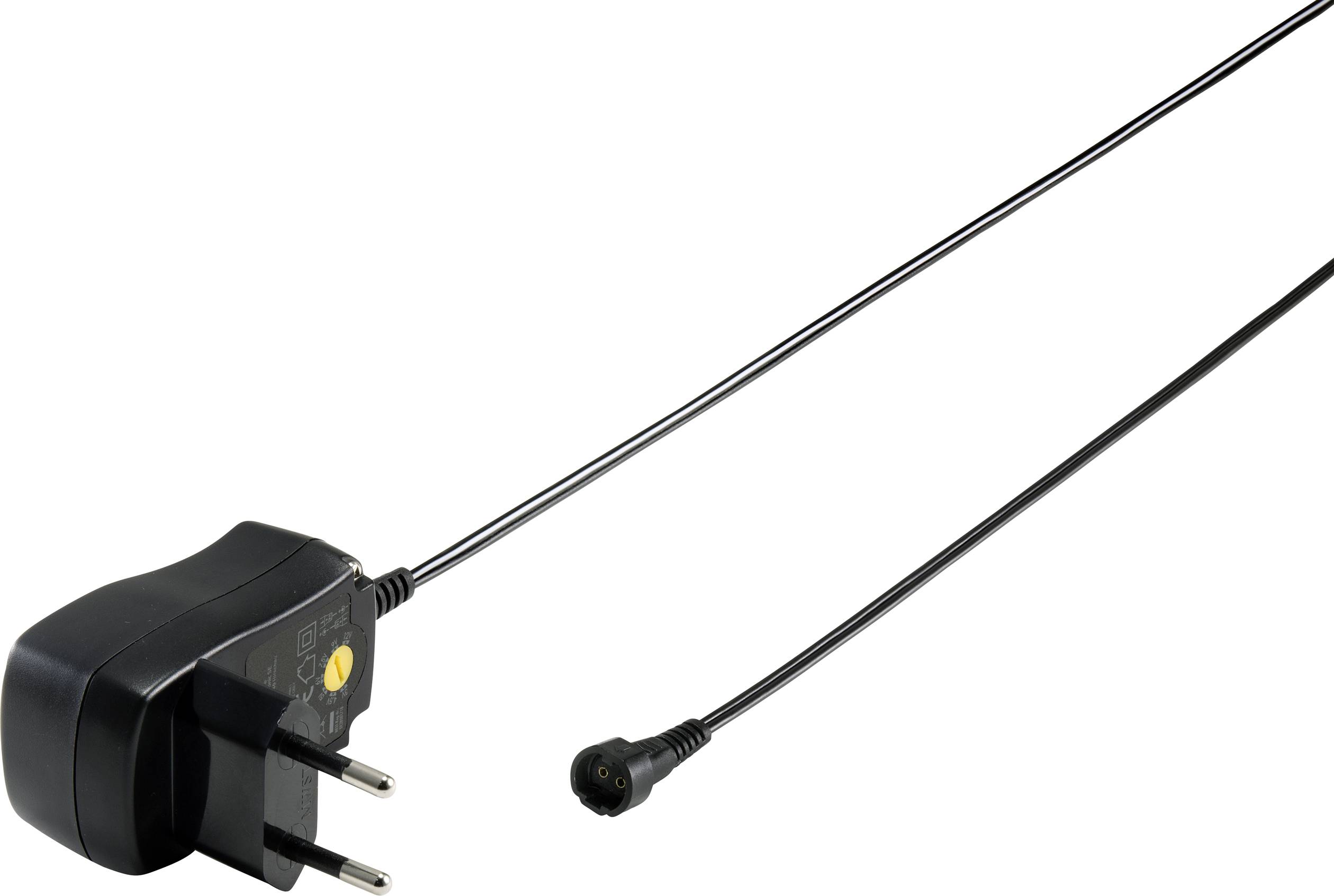 VOLTCRAFT VC-11320915 Steckernetzteil, einstellbar 3 V/DC, 4.5 V/DC, 5 V/DC, 6 V/DC, 7.5 V/DC, 9 V/DC, 12 V/DC 0.6A 7.2W