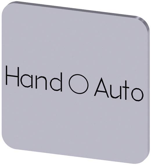 Rechteckiges Schild mit der Aufschrift 'Hand O Auto' auf grauem Hintergrund.