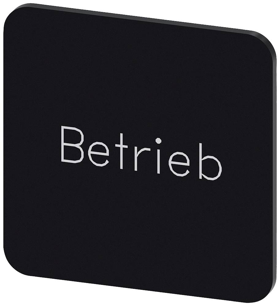 Ein schwarzes Schild mit dem weißen Wort 'Betrieb', möglicherweise ein Hinweis auf Betriebszustand oder Betriebsgebiet.