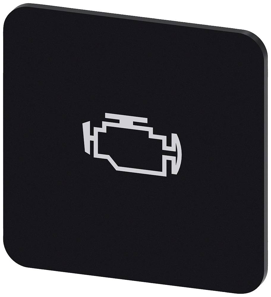 Symbol eines Motors auf schwarzem Hintergrund, typisches Warnsignal für den Motorcheck in Fahrzeugen.