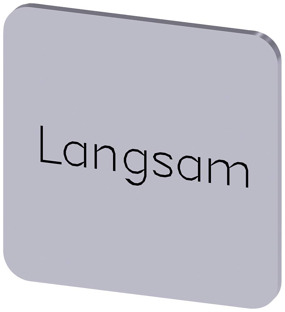 Ein quadratisches Schild zeigt das Wort 'Langsam'.