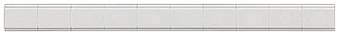 Eine lange, schmale, silbergraue Metalloberfläche mit einem schwachen, horizontalen Linienmuster.