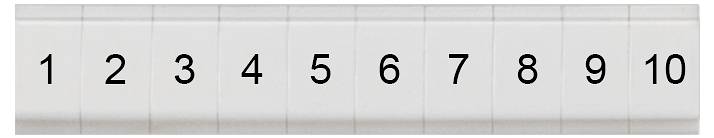 Ein Lineal mit den Zahlen 1 bis 10 in regelmäßigen Abständen.