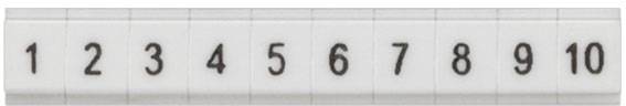 Lineal mit den Zahlen 1 bis 10 in gleichmäßigen Abständen.