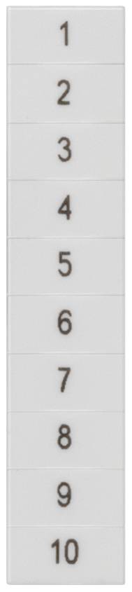 Weiße Skala mit den Zahlen 1 bis 10 in Schwarz, von oben nach unten aufgelistet.