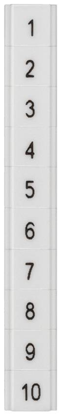 Weiße vertikale Skala mit den Zahlen 1 bis 10 in Schwarz aufgelistet.