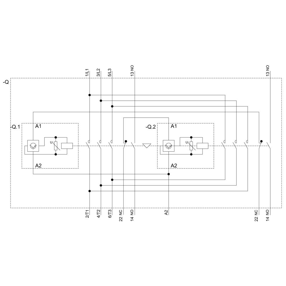 Siemens 3RA2347-8XE30-1NB3 Wendeschützkombination 75kW 1000 V/AC 96A mit Varistor 1St.