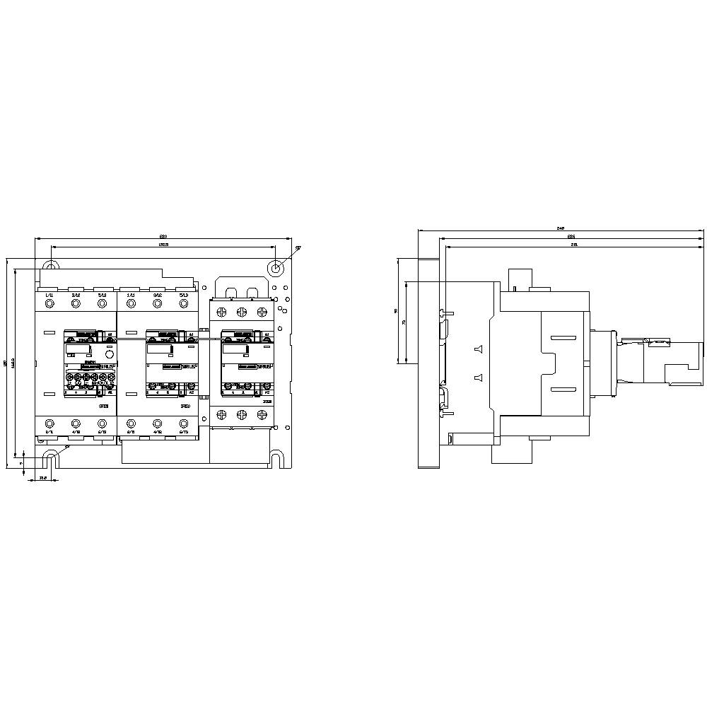 Siemens 3RA2445-8XE32-1NB3 Stern-Dreieck-Kombination 110 kW 690 V/AC mit Varistor 1 St.