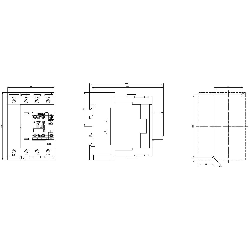 Siemens 3RT2344-1NB30 Schütz 1 Schließer, 1 Öffner 690V mit Varistor 1St.