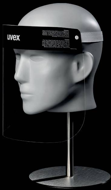 Uvex 9710 PET 9710514 Schutzvisier mit Antibeschlag-Schutz, inkl. Kopfhalterung Transparent, Weiß DIN EN 166