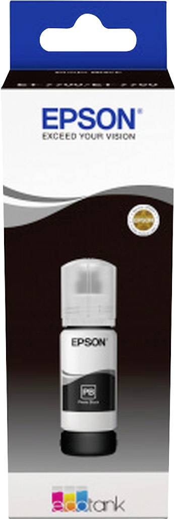 Epson Tinte, Modellnummer '664', für Drucker. Verpackung zeigt Tintenflasche mit schwarzem Etikett und Markenzeichen 'Epson'.