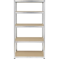 TOOLCRAFT 2265279 Schwerlastregal 265kg (B x H x T) 900 x 1800 x 450mm Metall, MDF matt Verzinkt, Silber Holzboden TOOLCRAFT 2265279 Schwerlastregal 265kg (B x H x T) 900 x 1800 x 450mm Metall, MDF matt Verzinkt, Silber Holzboden